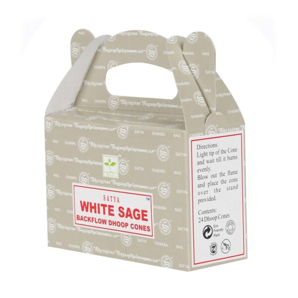 Set of 6 Packets of Satya White Sage Backflow Dhoop Cones - Image 3