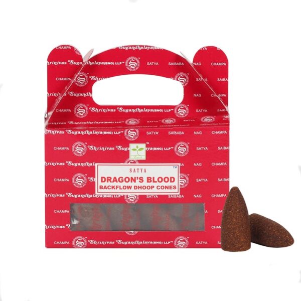 Set of 6 Packets of Satya Dragon's Blood Backflow Dhoop Cones - Image 2