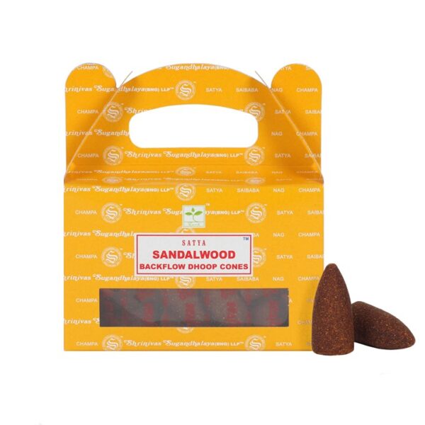 Set of 6 Packets of Satya Sandalwood Backflow Dhoop Cones - Image 2