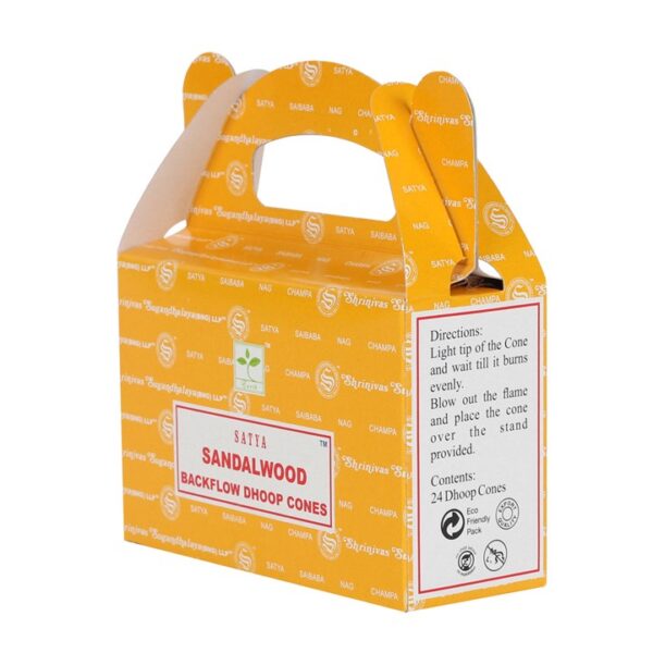 Set of 6 Packets of Satya Sandalwood Backflow Dhoop Cones - Image 3