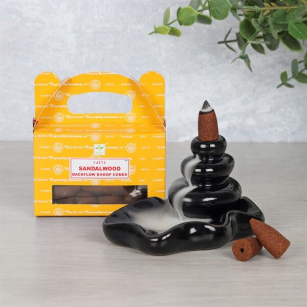 Set of 6 Packets of Satya Sandalwood Backflow Dhoop Cones - Image 4
