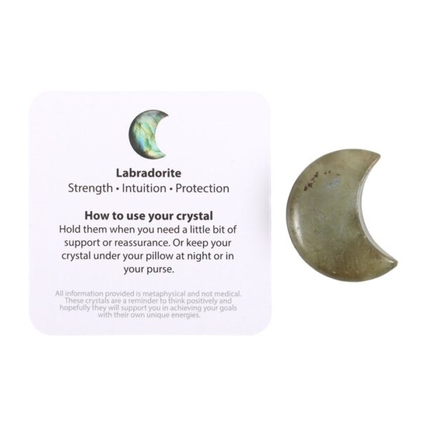 Love You to the Moon Labradorite Crystal Moon in a Bag - Image 2
