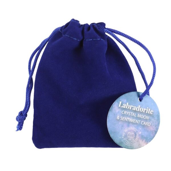 Love You to the Moon Labradorite Crystal Moon in a Bag - Image 3