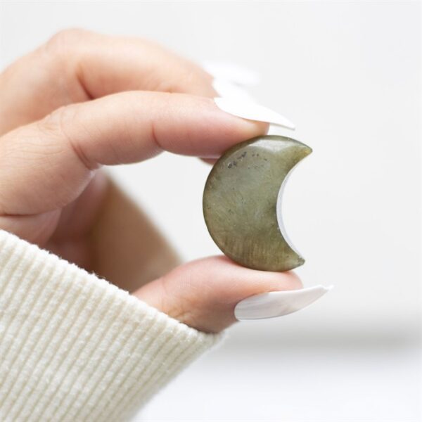 Love You to the Moon Labradorite Crystal Moon in a Bag - Image 5