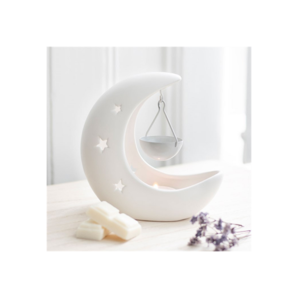 White Crescent Moon Hanging Oil Burner - Image 3