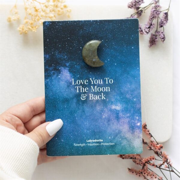Moon & Back Labradorite Crystal Moon Greeting Card - Image 4