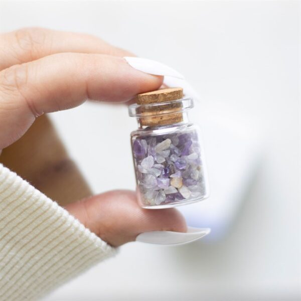 Jar of Calm Amethyst Crystal in a Matchbox - Image 5