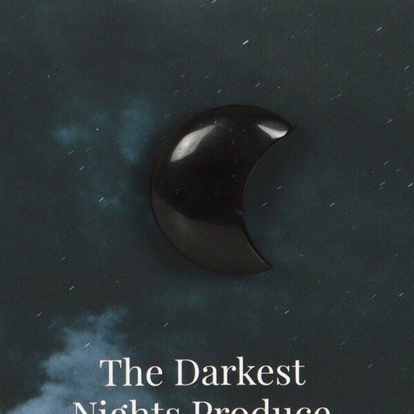 Darkest Nights Black Obsidian Crystal Moon Greeting Card - Image 2