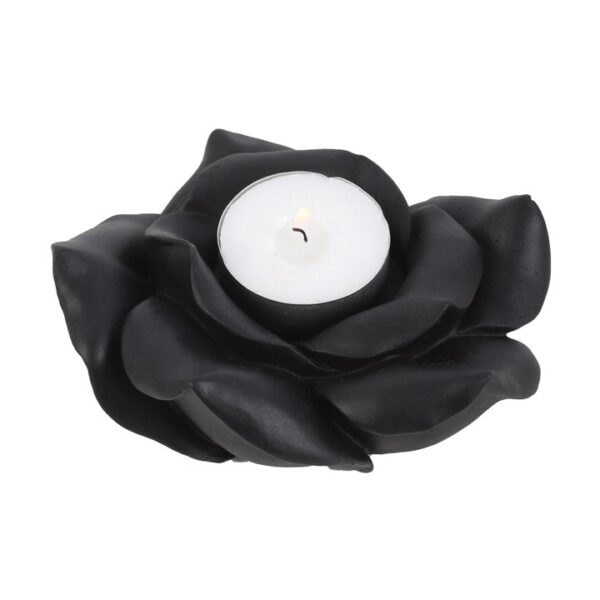 Black Rose Resin Tealight Candle Holder - Image 2