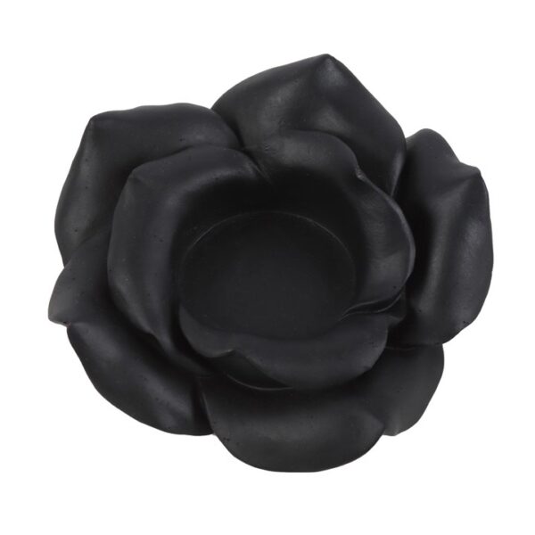 Black Rose Resin Tealight Candle Holder - Image 3