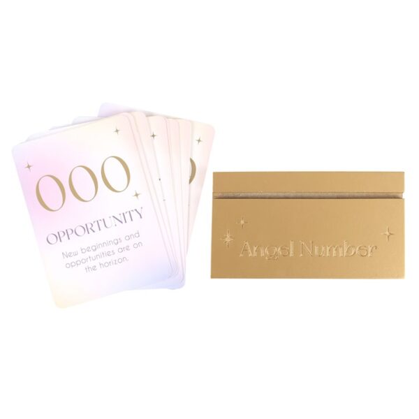 Angel Number Affirmation Cards with Wooden Stand - Image 3