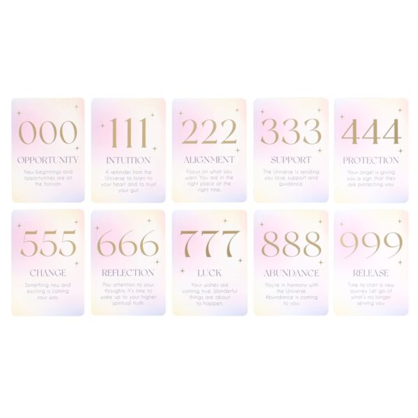 Angel Number Affirmation Cards with Wooden Stand - Image 4