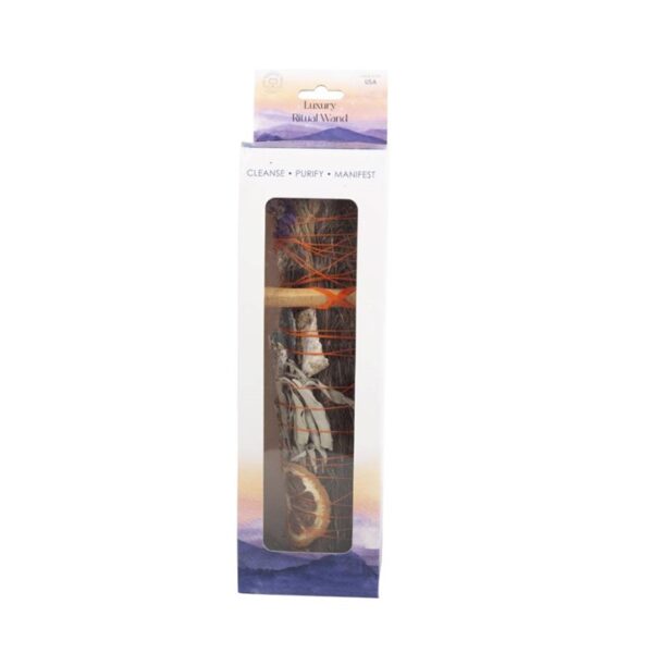 9in Ritual Wand Smudge Stick with Rosemary, Palo Santo and Aventurine - Image 2