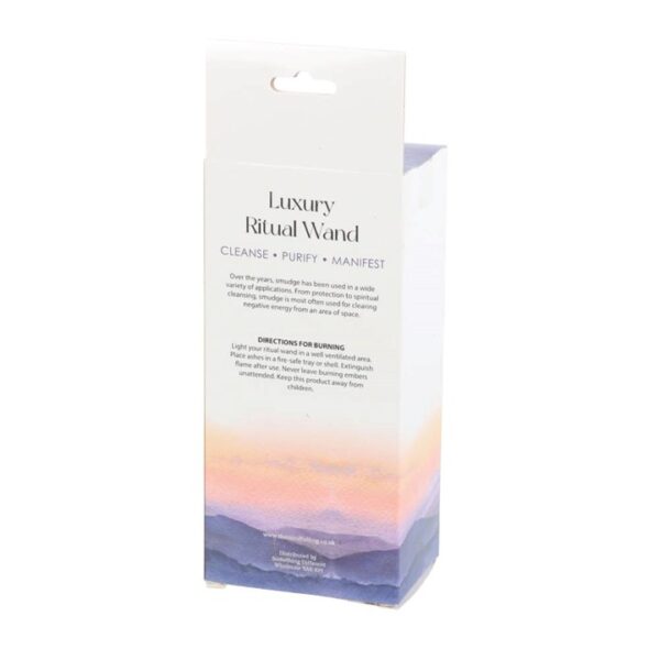 6in Ritual Wand Smudge Stick with White Sage, Abalone and Quartz - Image 6