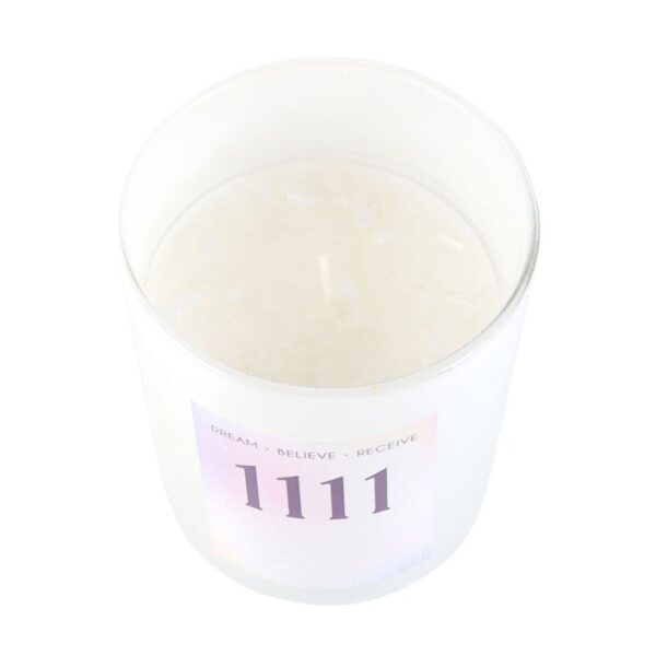 1111 Angel Number Crystal Chip Candle - Image 2