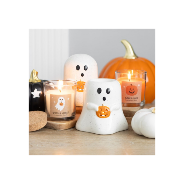 Ghost Shaped Oil Burner with Pumpkin - Image 2