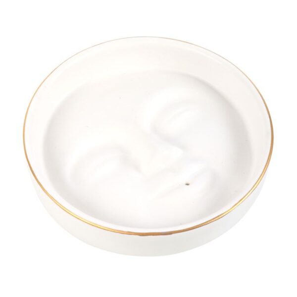 White Moon Face Incense Stick Holder - Image 3
