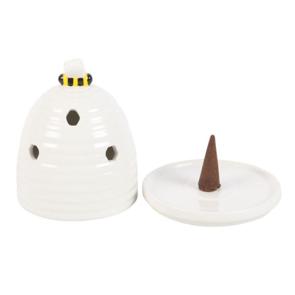 White Beehive Incense Cone Holder - Image 2