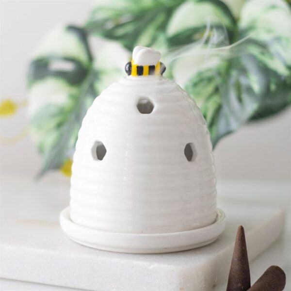 White Beehive Incense Cone Holder - Image 5