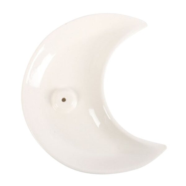 White Crescent Moon Incense Stick Holder - Image 2