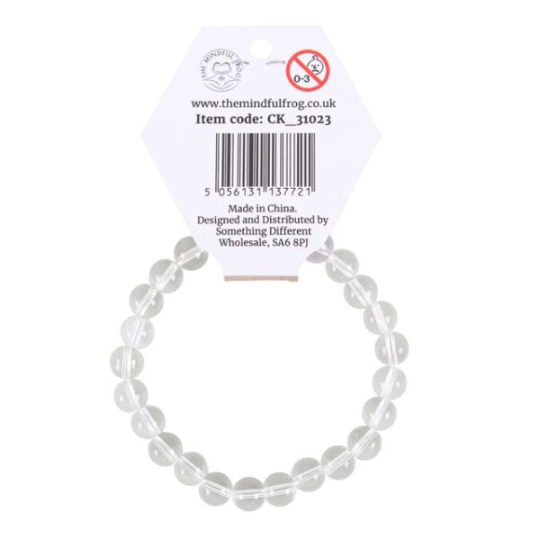 Crown Chakra Clear Quartz Gemstone Bracelet - Image 2