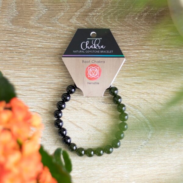 Root Chakra Hematite Gemstone Bracelet - Image 4