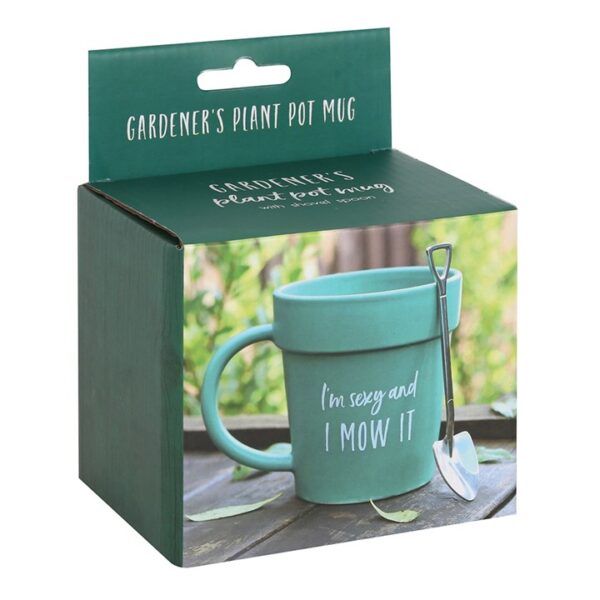 Sexy and I Mow It Pot Mug and Shovel Spoon - Image 2