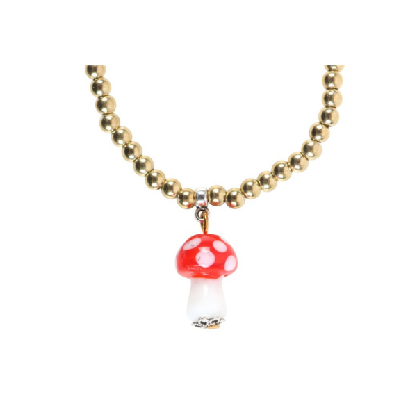 Toadstool Beaded Charm Bracelet - Image 4