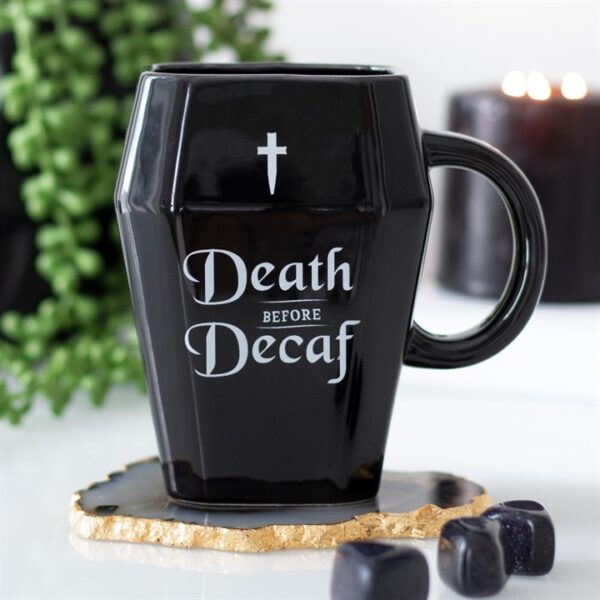 Death Before Decaf Coffin Mug - Image 4