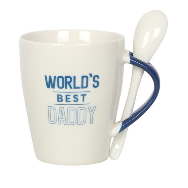 World's Best Daddy Ceramic Mug and Spoon Set - Image 2