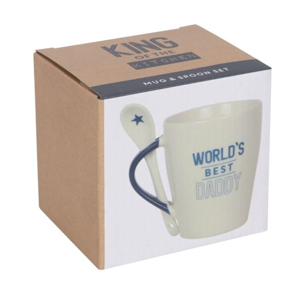 World's Best Daddy Ceramic Mug and Spoon Set - Image 3