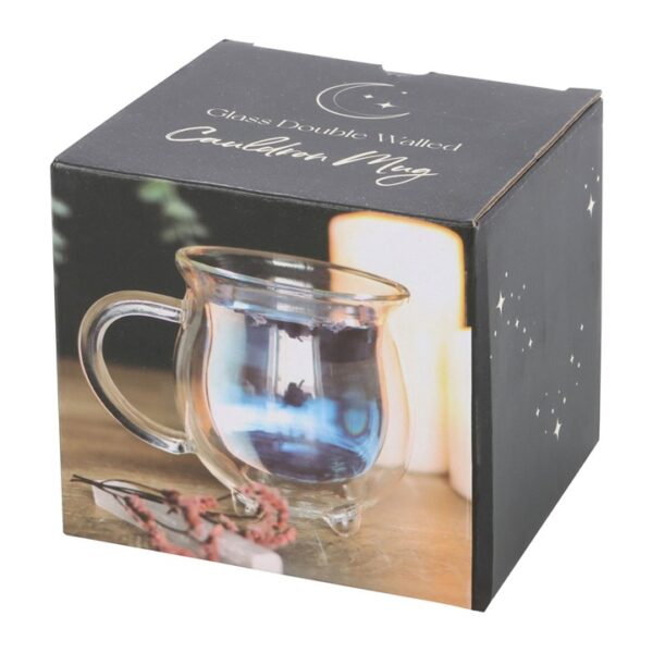 Clear Double Walled Glass Cauldron Mug - Image 4