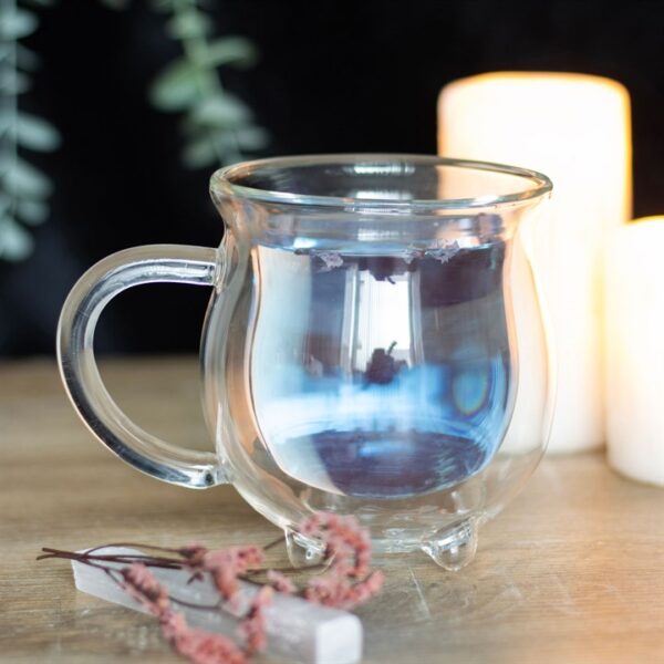 Clear Double Walled Glass Cauldron Mug - Image 5