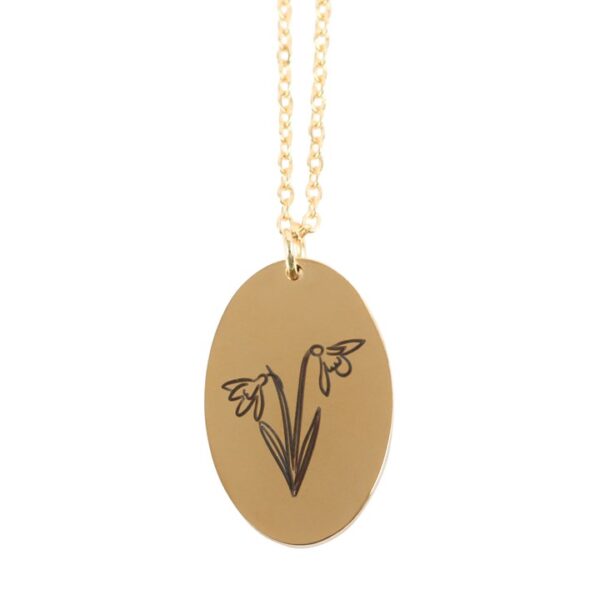 January Snowdrop Birth Flower Necklace Card - Image 3