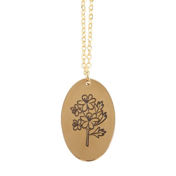 May Hawthorn Birth Flower Necklace Card - Image 3