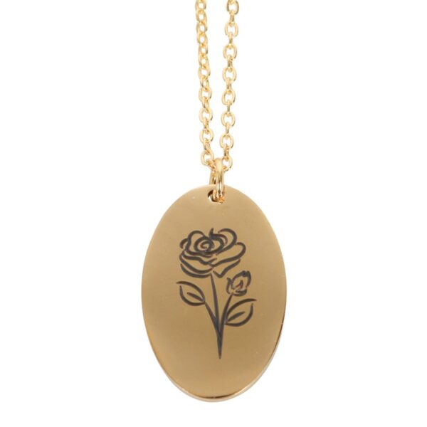 June Rose Birth Flower Necklace Card - Image 3