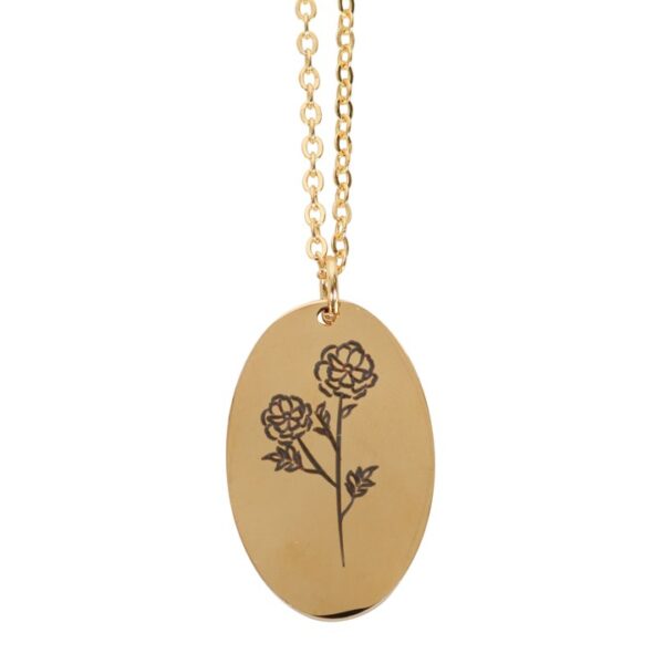 October Marigold Birth Flower Necklace Card - Image 3