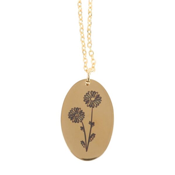 April Daisy Birth Flower Necklace Card - Image 3