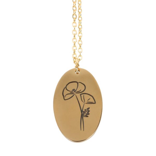 August Poppy Birth Flower Necklace Card - Image 3