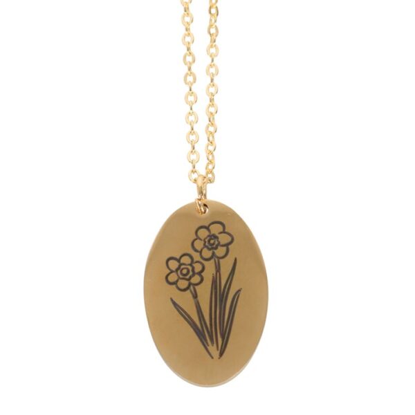 March Daffodil Birth Flower Necklace Card - Image 3