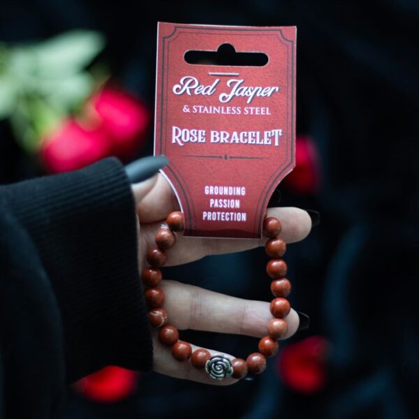 Rose Red Jasper Beaded Bracelet - Image 4