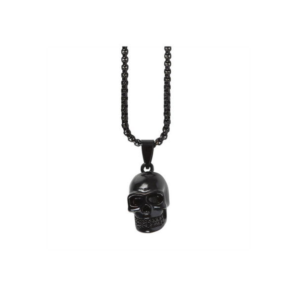 Black Stainless Steel Skull Necklace - Image 2