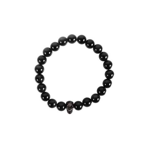 Black Obsidian Skull Bracelet - Image 2