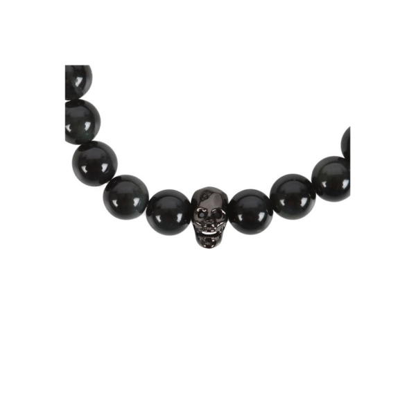 Black Obsidian Skull Bracelet - Image 3
