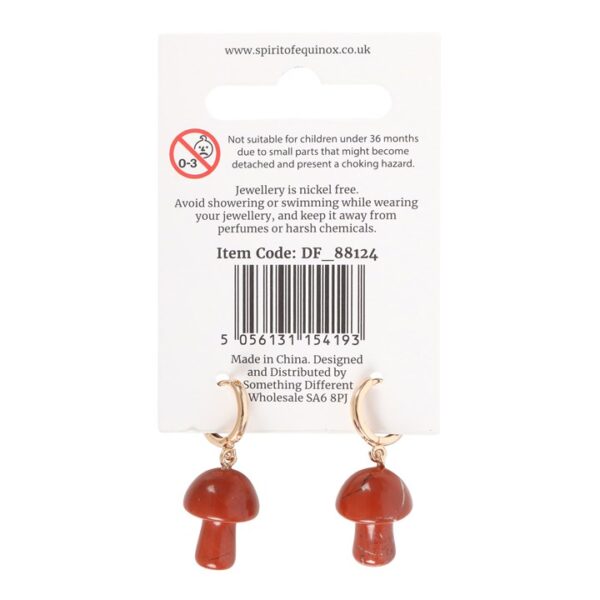 Red Jasper Crystal Mushroom Earrings - Image 2