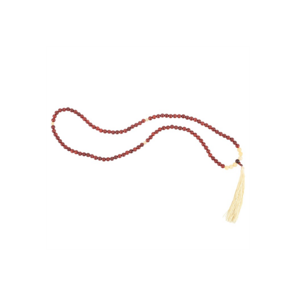 Self Confidence Rosewood & Yellow Jasper Mallah Necklace - Image 4