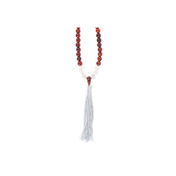 Stress Less Rosewood & Clear Quartz Mallah Necklace - Image 3