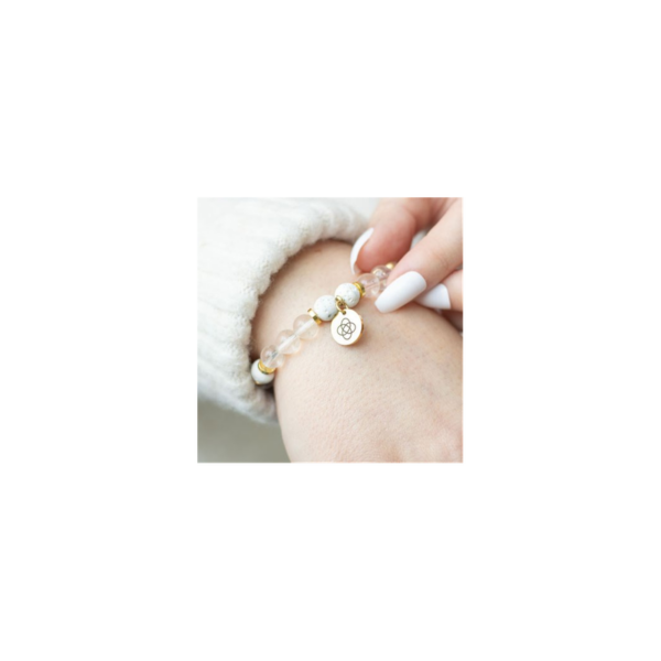 Friendship Clear Quartz Essential Oil Bracelet - Image 4