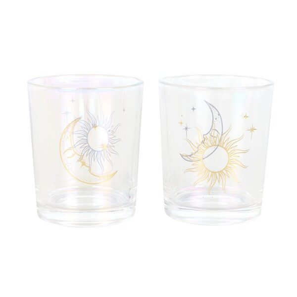 Iridescent Sun and Moon Votive Candle Holders - Image 2
