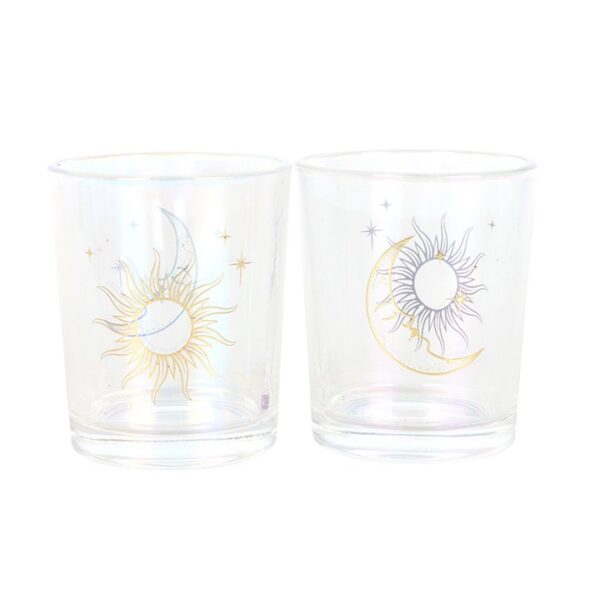 Iridescent Sun and Moon Votive Candle Holders - Image 3